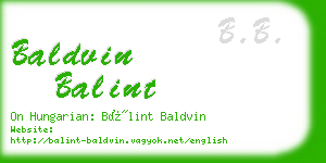 baldvin balint business card